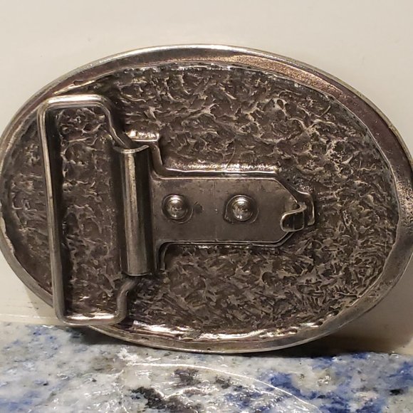 Iceland Belt Buckle- Silver Metal - Vintage - Picture 3 of 3